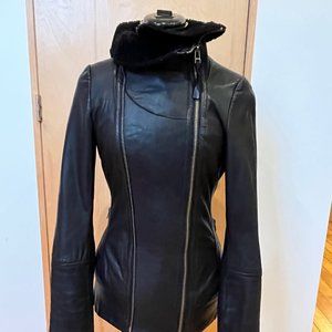 MACKAGE 'motorcycle'-style leather and shearling jacket